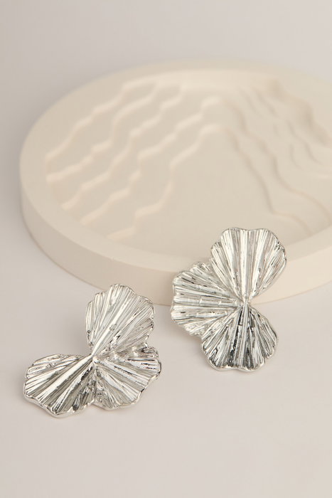 Heliophilia Silver Pendientes de Metal Plateados